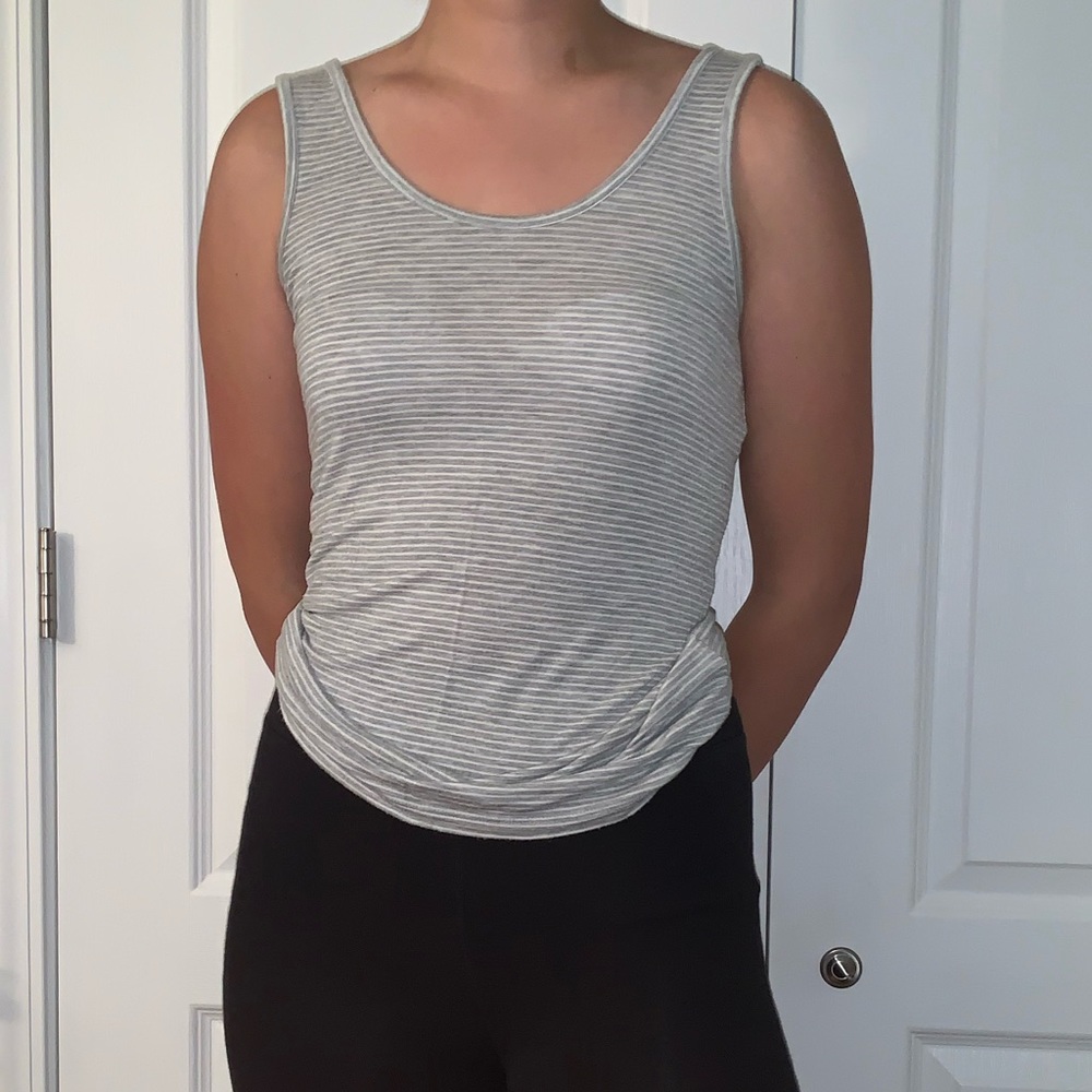 Comfy Gray Striped Tank Top
